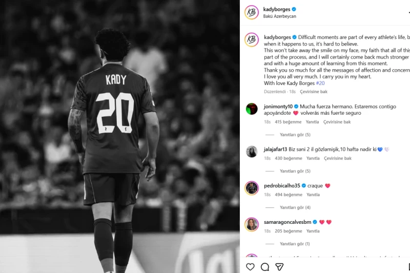 Kadi Borges sakatlığı hakkında paylaşım yaptı: Daha güçlü döneceğim