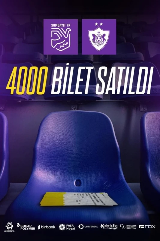 Sumqayıt - Qarabağ oyunu üçün 4000 bilet satılıb