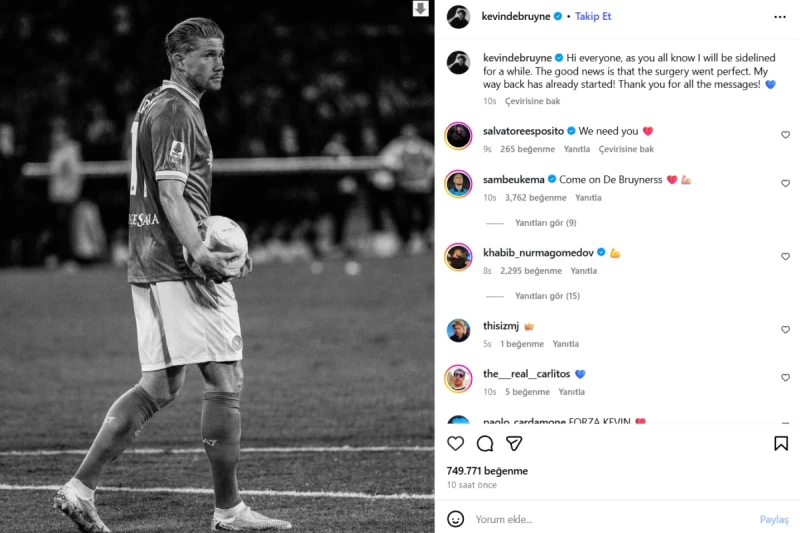 Kevin De Bruyne əməliyyat keçirdi: Qayıdışım artıq başlayıb