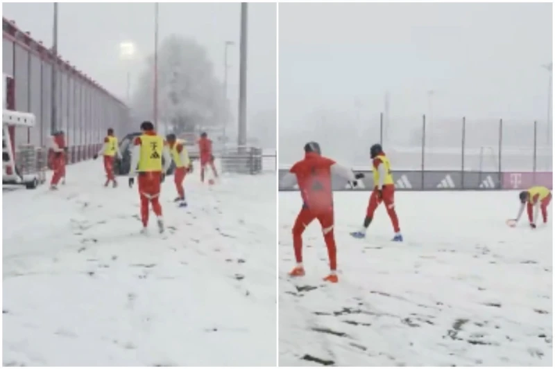 Bavariyanın məşqi qartopu döyüşü ilə başladı