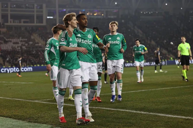 Newcastle is the second team in CL history to lead 5-0 at halftime