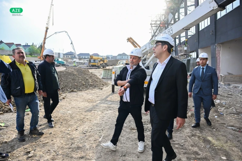 Farid Gayibov also paid attention to the construction of the Ganja city stadium - PHOTO