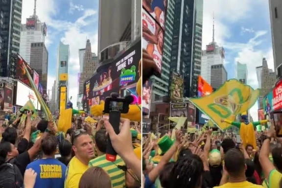 Braziliya azarkeşləri Nyu-Yorkda futbol bayramı təşkil ediblər