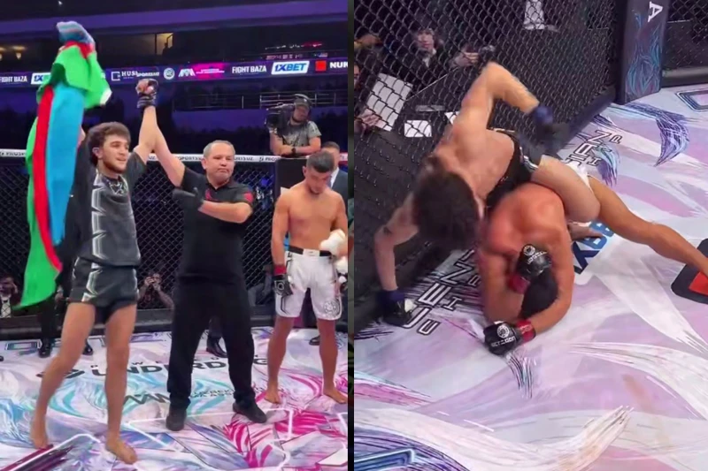 Məhəmmədəli Nuruşov Octagon 84-də Özbəkistanlı rəqibini nokautla məğlub edib - VİDEO