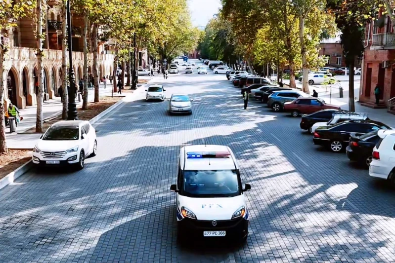 Gəncədə III MDB Oyunları zamanı polis təhlükəsizliyi təmin edir