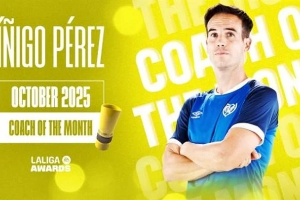 Íñigo Pérez named La Liga's best coach of October Íñigo Pérez named La Liga's best coach of October