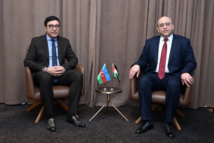 Farid Gayibov discusses youth and sports cooperation with the Palestinian Ambassador - PHOTO