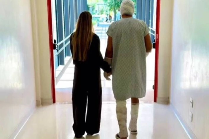 Former footballer shares first picture from hospital
