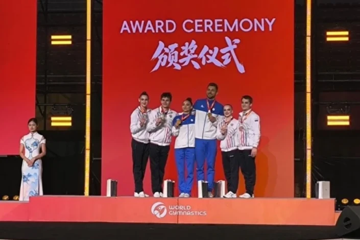 Azərbaycan aerobika gimnastları Dünya Kubokunda qızıl medal qazanıb