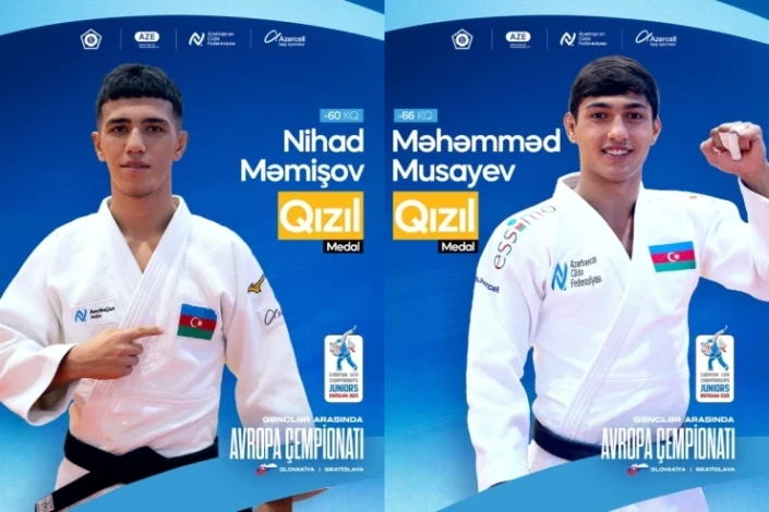 Азербайджанские дзюдоисты добились успеха на чемпионате Европы среди юниоров