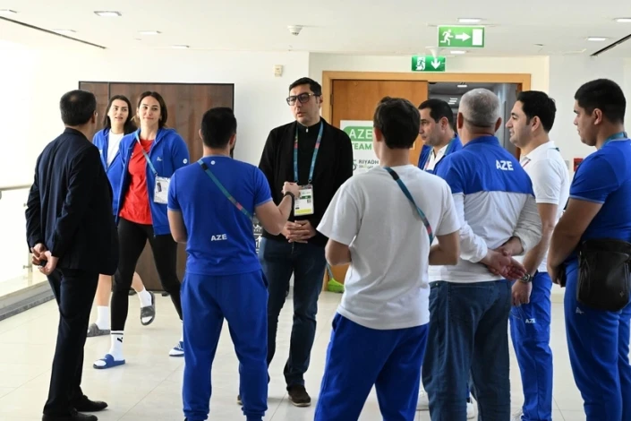 Ferid Gayibov Riyad'da İslam Dayanışma Oyunları'na Katılan Azerbaycanlı Sporcularla Görüştü