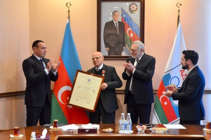 Avropa Olimpiya Komitələri tərəfindən Ağacan Abiyevə verilmiş mükafatın təltifetmə mərasimi keçirilib