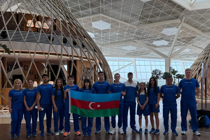 Azerbaijani table tennis players at training camp in China