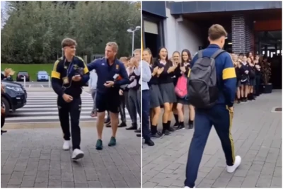 "Arsenal"ın çempion olan 16 yaşlı futbolçusu məktəbində alqışlarla qarşılandı