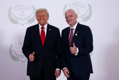 FIFA prezidenti Canni İnfantinonun Şarm əl-Şeyxdə sülh sammitində iştirakı
