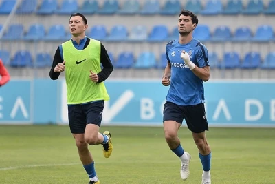 Azərbaycan millisinin Latviya oyunu öncəsi hazırlığı "Liv Bona Dea Arena"da - FOTO