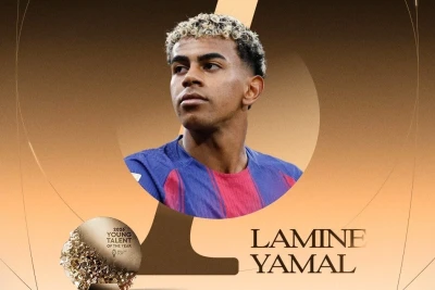 Lamin Yamal "İlin gənc istedadı" mükafatını üçüncü dəfə qazanaraq tarix yazdı