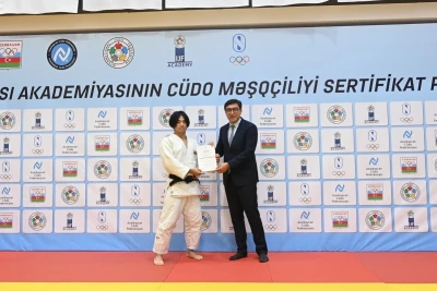 Cüdo məşqçiliyi üzrə sertifikatların təqdim olunması mərasimi keçirilib