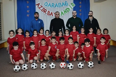 AFFA rəsmiləri “Bağçalarda Futbol Dərsi” layihəsi çərçivəsində Türkan qəsəbəsində olublar
