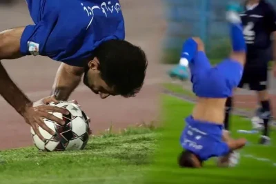 İranlı futbolçu "katapult" atışı ilə özünü təhlükəyə atdı - VİDEO