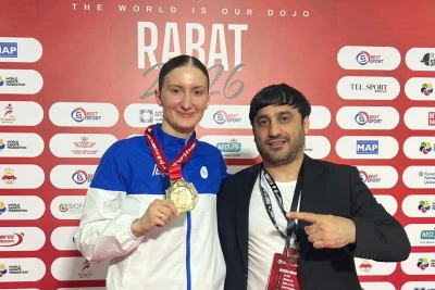 Azərbaycan millisinin karateçisi İrina Zaretska Mərakeşdə qızıl medal qazanıb