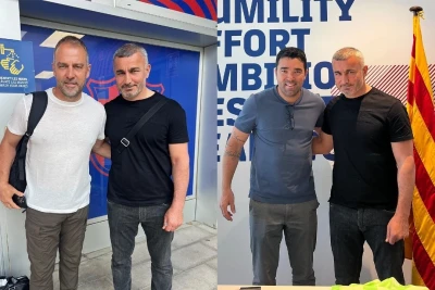 Gurban Gurbanov at Barcelona Base - Met with Flick