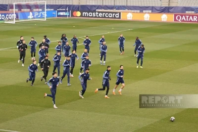 "Qarabağ"ın "Nyukasl"la Çempionlar Liqası oyunundan əvvəl açıq məşqi olub