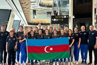 Azərbaycan qadın voleybol millisi Qızıl Avropa Liqası oyunları üçün Slovakiyaya səfər edib