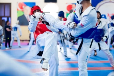 Azərbaycan taekvondoçuları açıq dairəvi döyüş məşqlərində iştirak ediblər