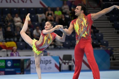 Akrobatika üzrə Dünya Kubokunda iştirak edəcək idmançılar Bakıda podium məşqlərinə başlayıblar