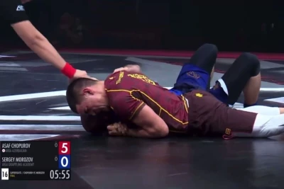 Asəf Çopurov UFC təmsilçisini Bakıda boğaraq vaxtından əvvəl məğlub etdi
