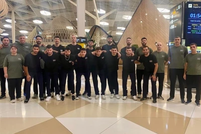 Azərbaycan voleybol millisi Gümüş Avropa Liqasının turu üçün Farer adalarına səfər edib