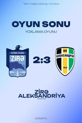 "Zirə" "Aleksandriya"ya məğlub oldu, "Bohemians 1905" ilə də oynayacaq