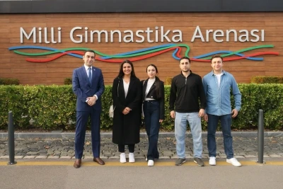 Milli Gimnastika Arenasından Yusuf Dikeçə videozəng - FOTO