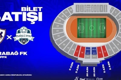 "Qarabağ" - "İmişli" Oyununa Bilet Satışı Başlayır: Qiymətlər 5-20 Manat
