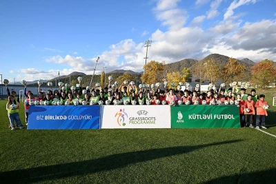 Qəbələdə 100-ə yaxın uşağın iştirakı ilə kütləvi futbol festivalı keçirilib - FOTO