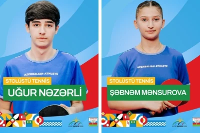 EYOF-da Azərbaycan stolüstü tennisini Şəbnəm Mənsurova və Uğur Nəzərli təmsil edəcək
