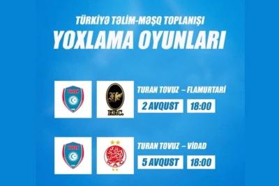 "Turan Tovuz" Türkiyədə "Flamurtari" və "Vidad" ilə yoxlama oyunları keçirəcək