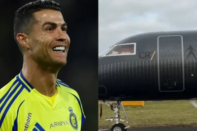 Ronaldonun təyyarəsi Mançester hava limanında