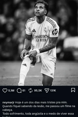 Neymardan zədəli Rodriqoya emosional dəstək mesajı