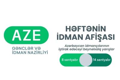 Azərbaycan idmançılarının iştirakı ilə beynəlxalq yarışların həftəlik idman afişası