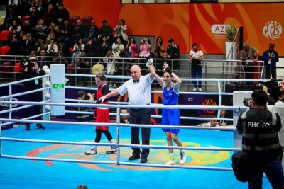 III MDB Oyunları: Azərbaycan boksçuları 1/4 finalda mübarizə aparır, Gülər Hüseynova qalib gəldi - FOTO