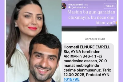 Mahir Emrelinin anası qarajda olan maşınına gələn cəriməyə etiraz etdi