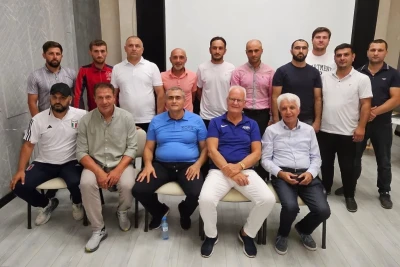 Bernd Ştange Şamaxıda "Şamaxı" FK məşqçiləri ilə görüşüb