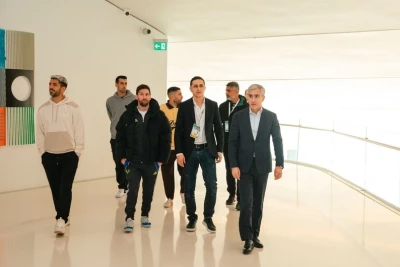 Messi və komanda yoldaşları Heydər Əliyev Mərkəzində olublar