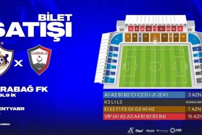 "Qarabağ" - "Qəbələ" oyununa biletlər satışda
