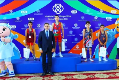 Məktəblilərin Respublika İdman Olimpiadasında güləş yarışları başa çatıb