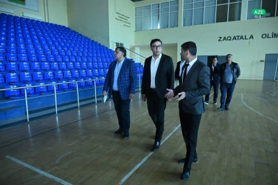 Fərid Qayıbov Zaqatala Olimpiya İdman Kompleksinə baş çəkib - FOTO