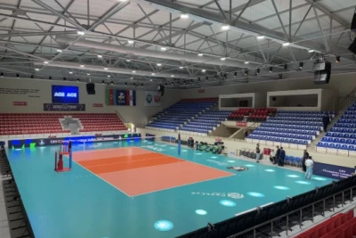 Tovuz Olimpiya İdman Kompleksində Çempionlar Liqası voleybol matçı üçün hazırlıqlar tamamlandı
