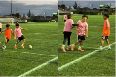 Messinin oğlu Tiaqo məşqlərdə atasını xatırladır - VİDEO